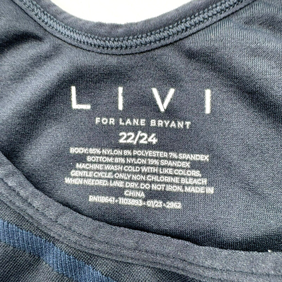 LANE BRYANT LIVI ACTIVE 22/24 Navy Wireless Medium-Impact Seamless Sports Bra - Picture 5 of 7